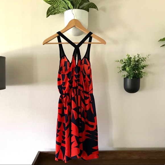 UO Silence & Noise Red & Blue Dress - Picture 5 of 8